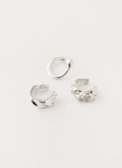 Allura Cuff Earring Set - Silver