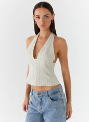 Amiera Halter Top - Desert Stripe