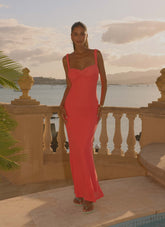 Aurelle Maxi Dress - Coral