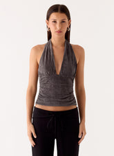 Aylssa Halter Top - Ash