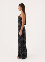 Celandine Beaded Maxi Dress - Black
