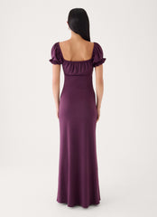 Dahli Jersey Maxi Dress - Eggplant