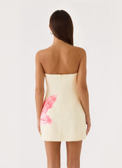 Dalanis Strapless Mini Dress - Floral Print