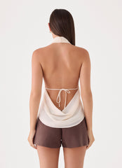 Delyra Halter Top - Ivory