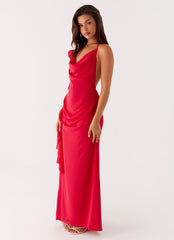 Diedre Rose Strappy Maxi Dress - Raspberry