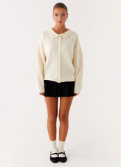Dorian Button Knit Sweater - Ivory