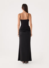 Emesy Lace Maxi Dress - Black