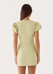 Fiora Mini Dress - Soft Lime