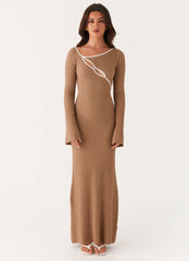 Hilary Crochet Maxi Dress - Tan
