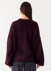 Jack Oversized Knit Sweater - Plum