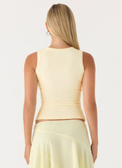 Jacqui Beaded Tank Top - Yellow
