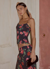 Kahlo Top - Midnight Bloom