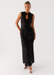Kore Sequin Maxi Dress - Black