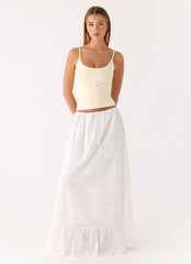 Lior Cotton Maxi Skirt - White