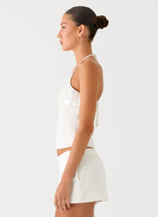 Lori beaded Halter Top - Ivory