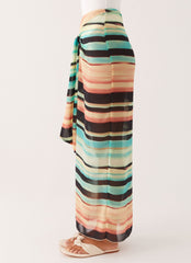 Low Tide Sarong Maxi Skirt - Stripe