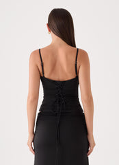 Madelyne Jersey Top - Black