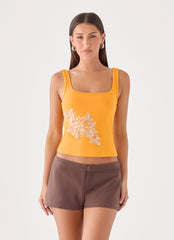 Michele Floral Top - Saffron