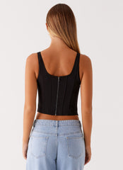 Narelle Corset Top - Black