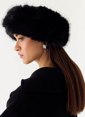 North Pole Faux Fur Headband - Black