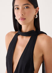 Off Script Scarf Maxi Dress - Black