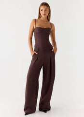 Sora Low Rise Pant - Dark Chocolate