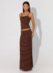 Sweet Sky Beaded Top - Chocolate