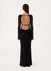 The After Party Backless Maxi Dress - Black