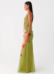 Tropic Rush Cut Out Maxi Dress - Jungle Floral
