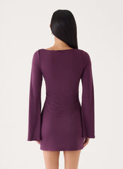 Velocity Jersey Mini Dress - Eggplant