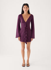Velocity Jersey Mini Dress - Eggplant