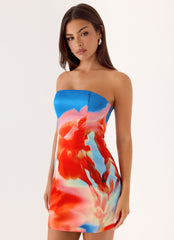 Yuha Strapless Mini Dress - Twilight Petal