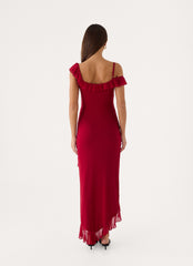 Alessia Midi Dress - Pomegranate Red