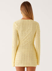Alfie Mini Dress - Pastel Yellow