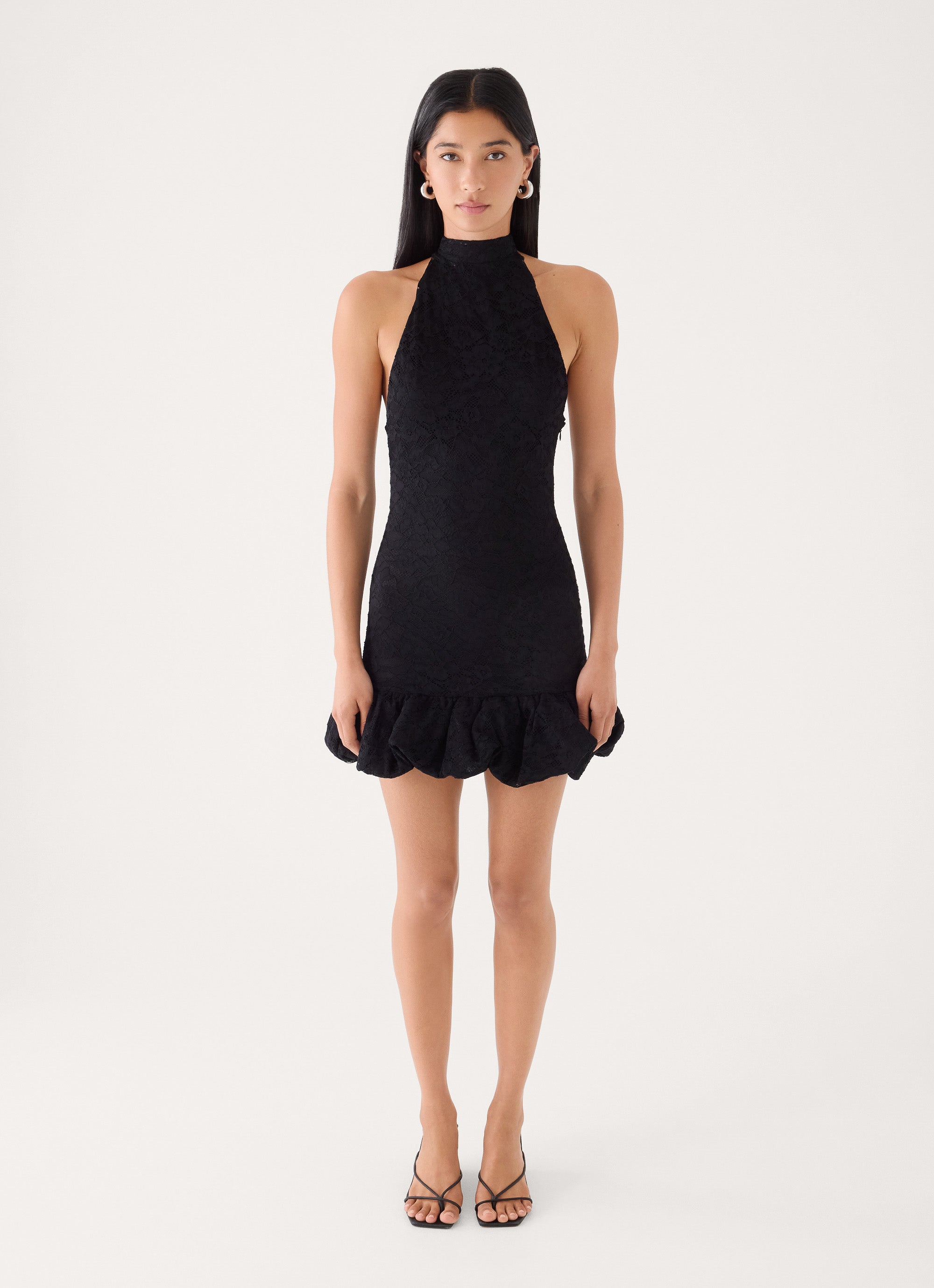 Anari Lace Mini Dress - Black