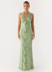 Ask You Twice Maxi Dress - Blurred Lime