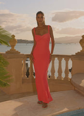 Aurelle Maxi Dress - Coral