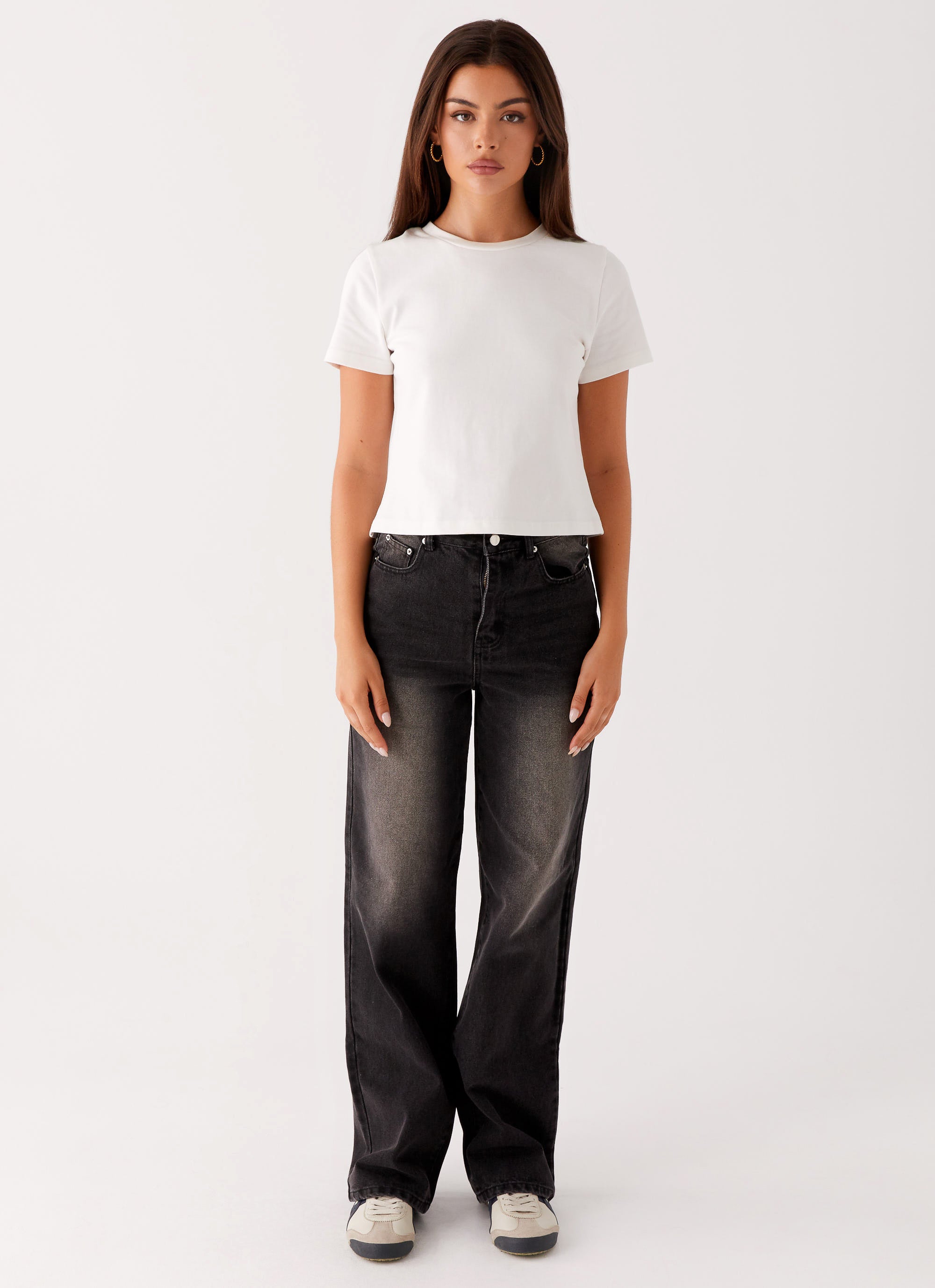 Back Again Straight Leg Denim Jeans - Charcoal Wash