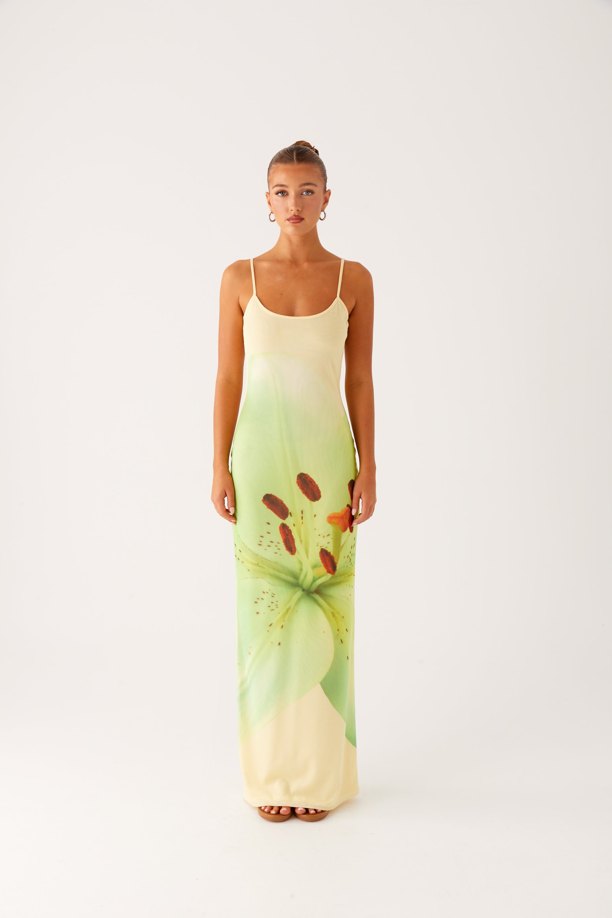 Bad News Mesh Maxi Dress - Yellow Lily