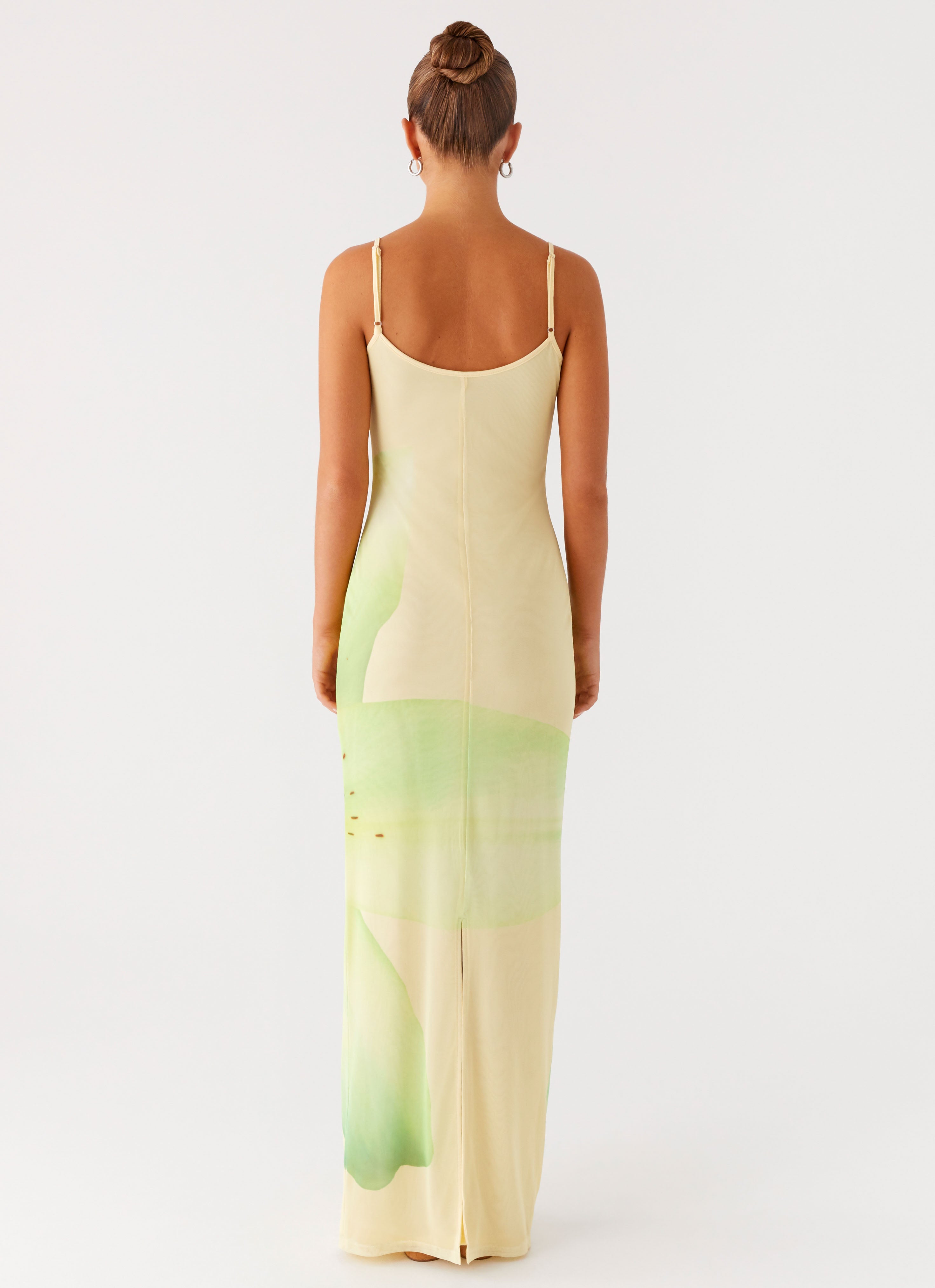 Bad News Mesh Maxi Dress - Yellow Lily