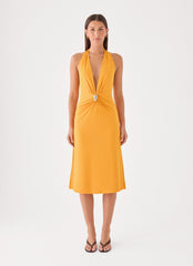 Bellara Halter Midi Dress - Saffron