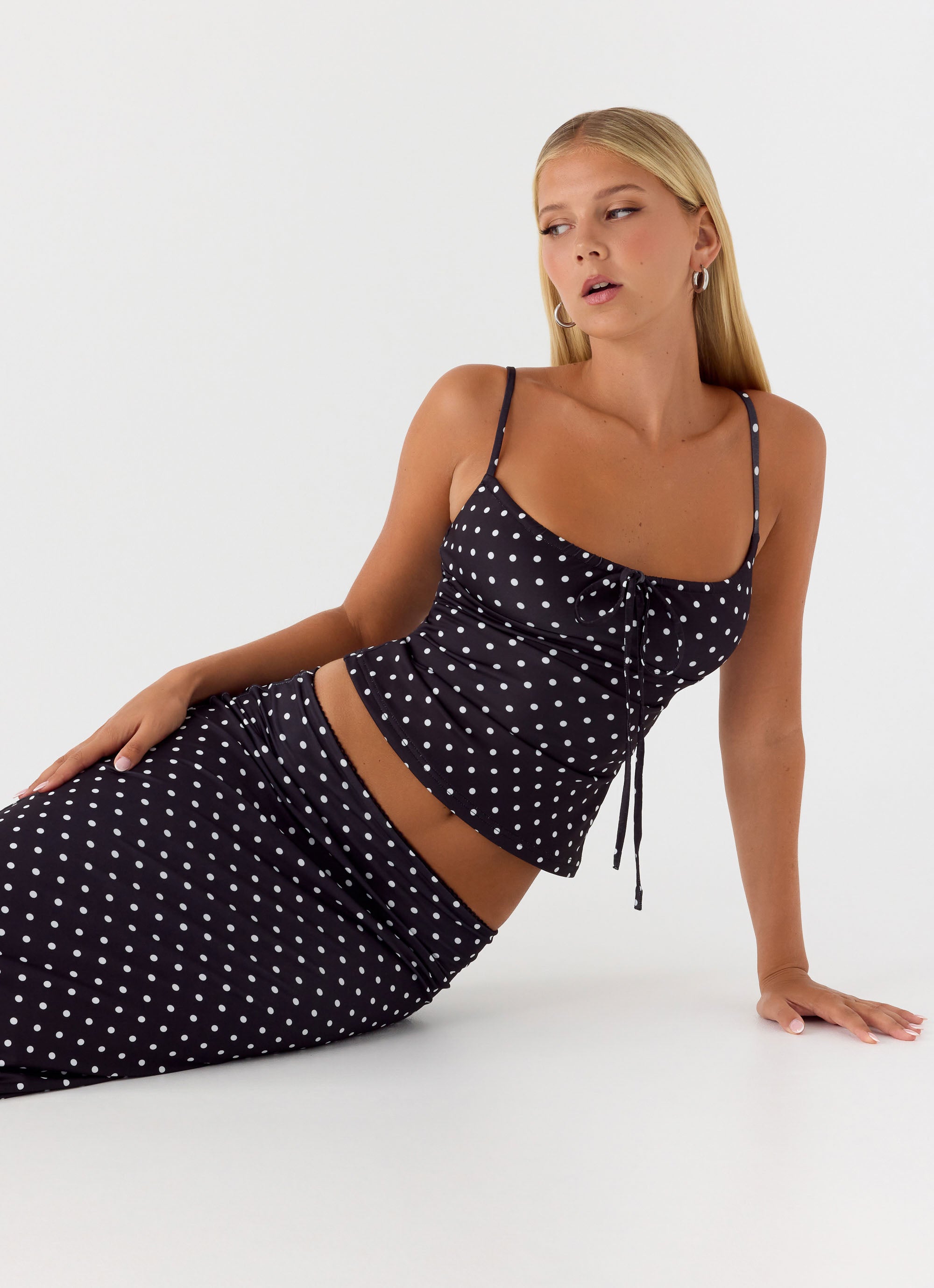 Bending My Rules Top - Black Polkadot