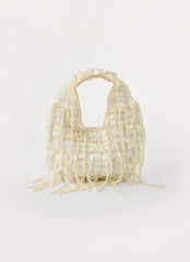 Brae Beaded Handbag - Cream