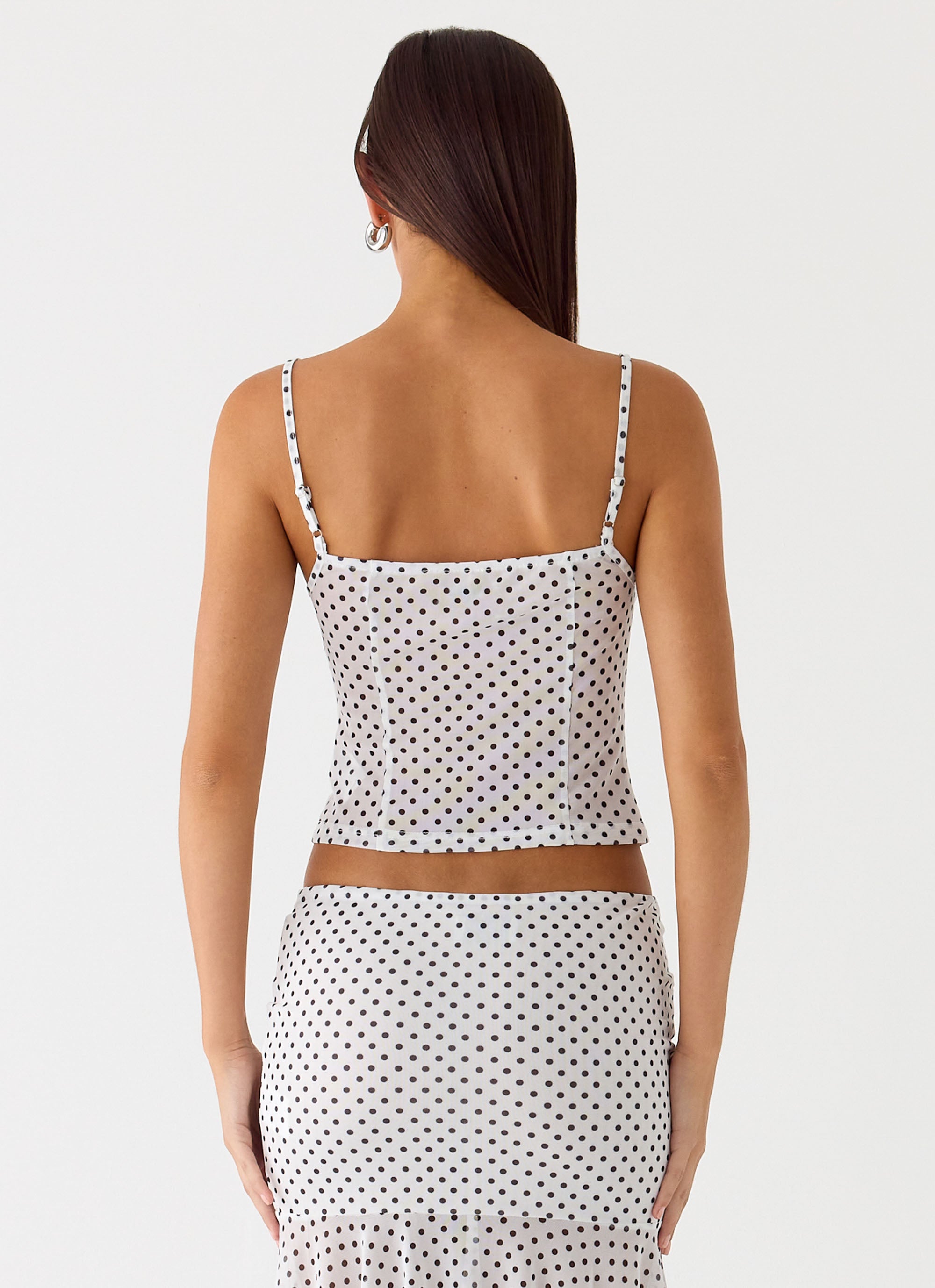 Buffy Top - White Polkadot