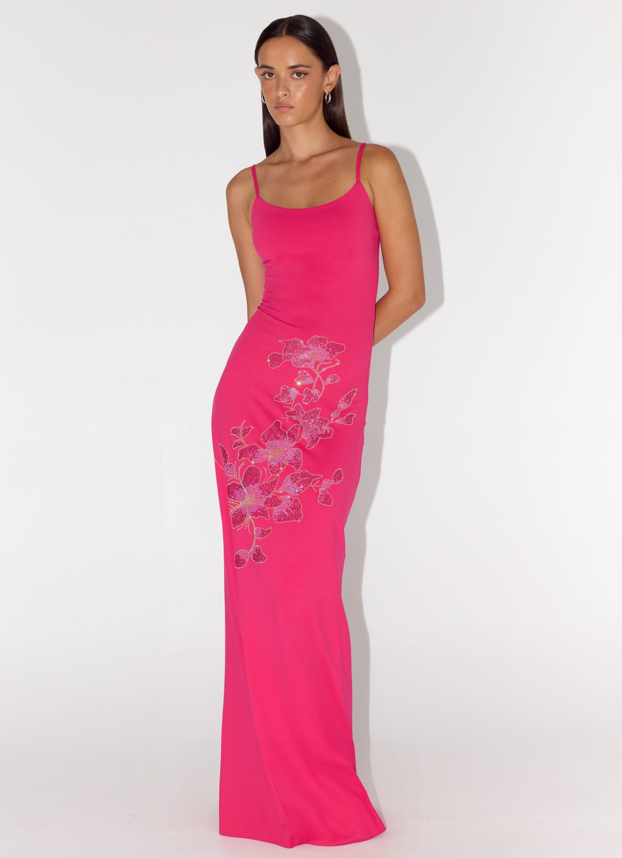 Carmine Embellished Maxi Dress - Fuchsia