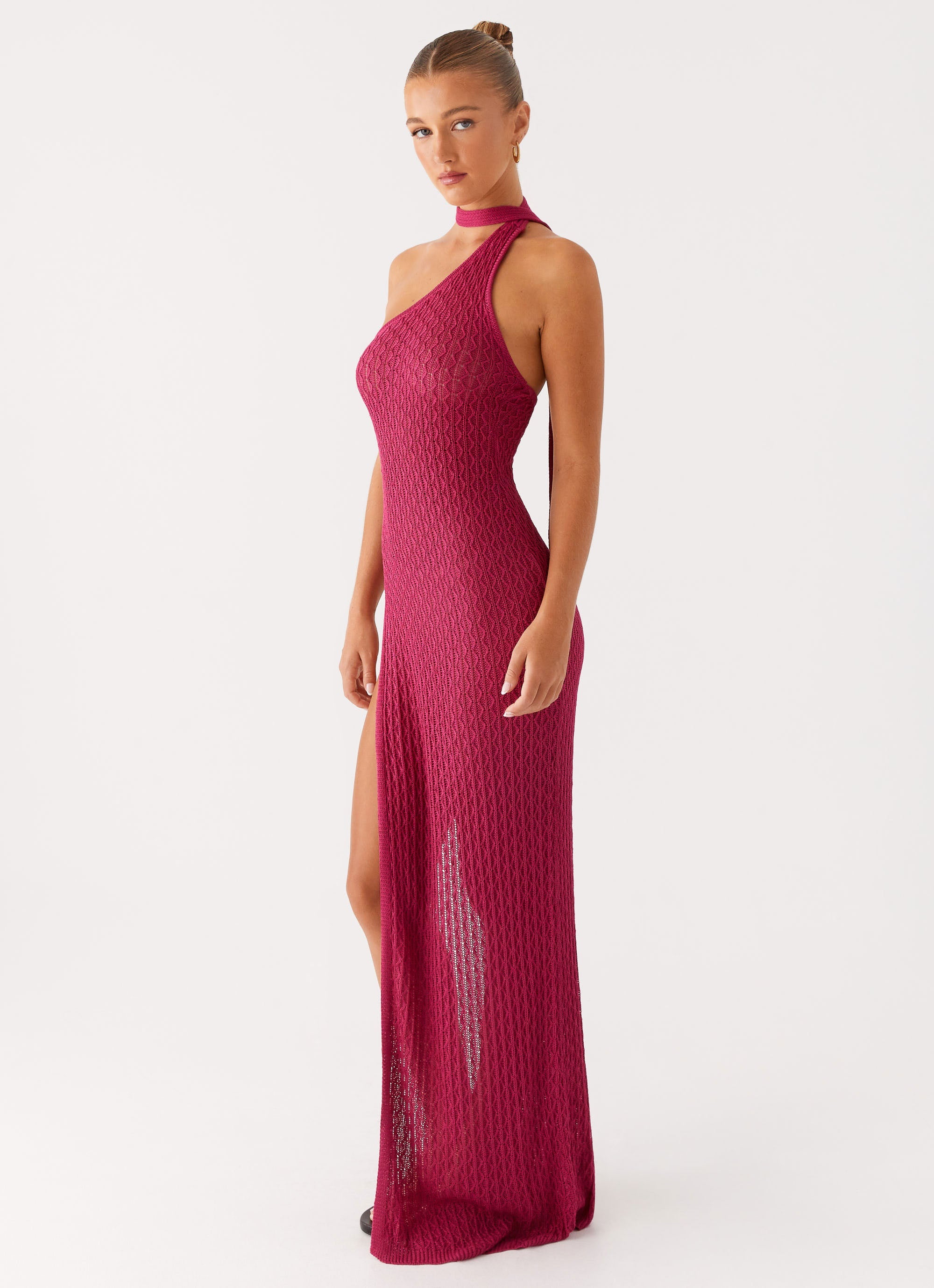 Carryn Knit Maxi Dress - Hot Pink