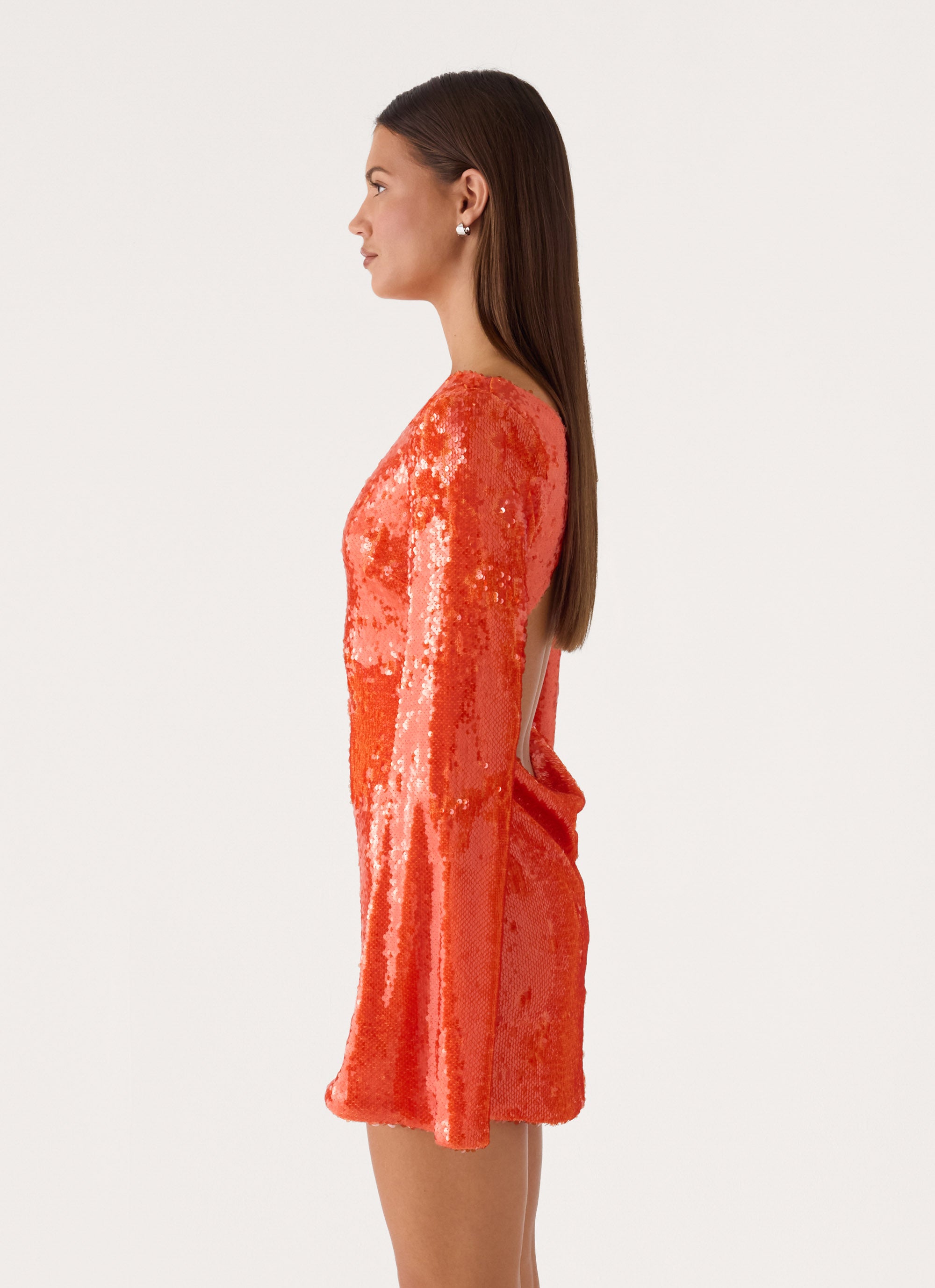 Claudine Sequin Mini Dress - Orange