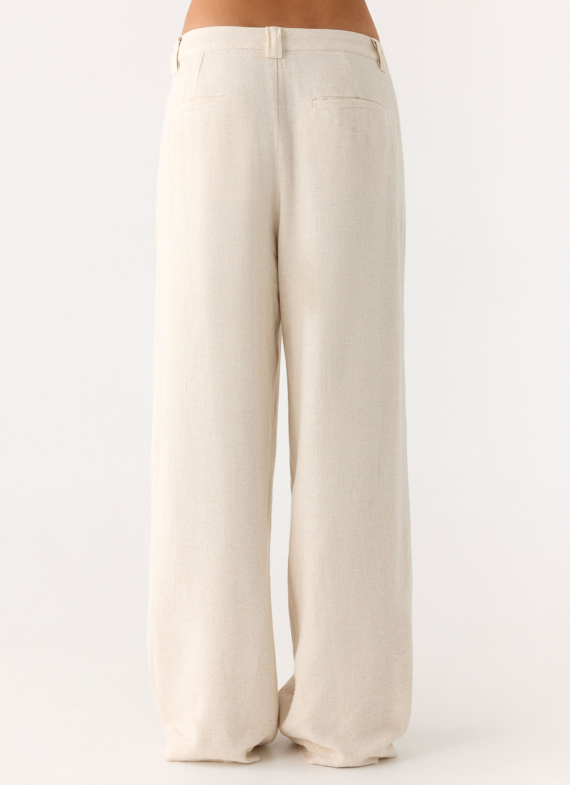 Delong Low Rise Linen Pants - Oatmeal