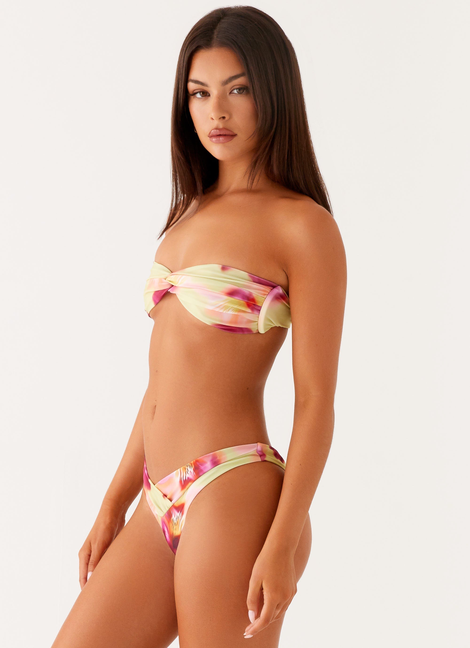Delta Bandeau Bikini Top - Green Tropical