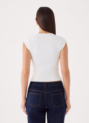 Elodie Keyhole Top - White